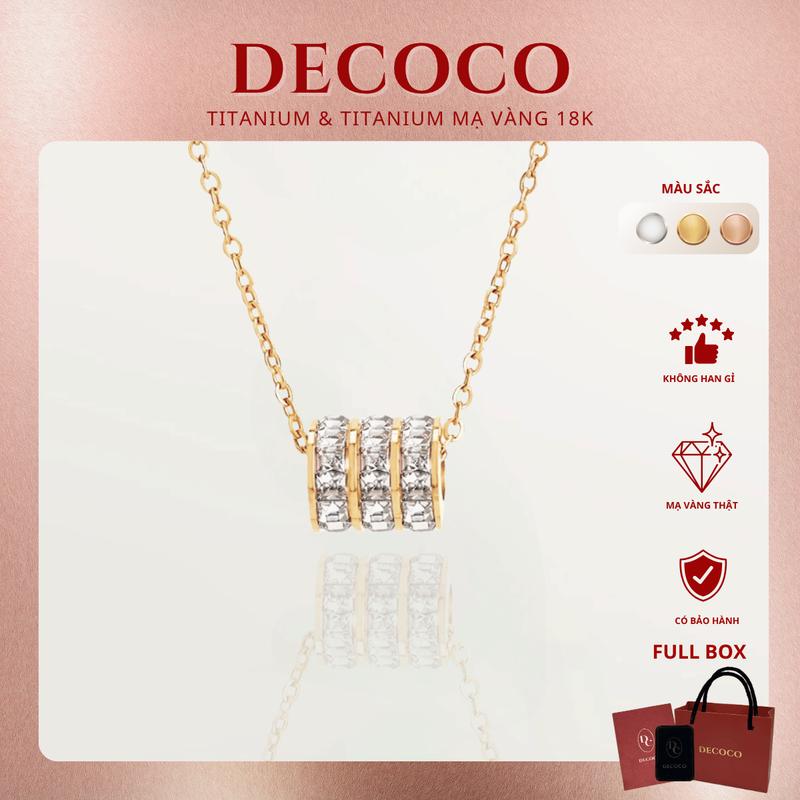 GW - Vòng cổ Dây Chuyền Trang Sức Nữ BLING RING titan không đen gỉ DECOCO
