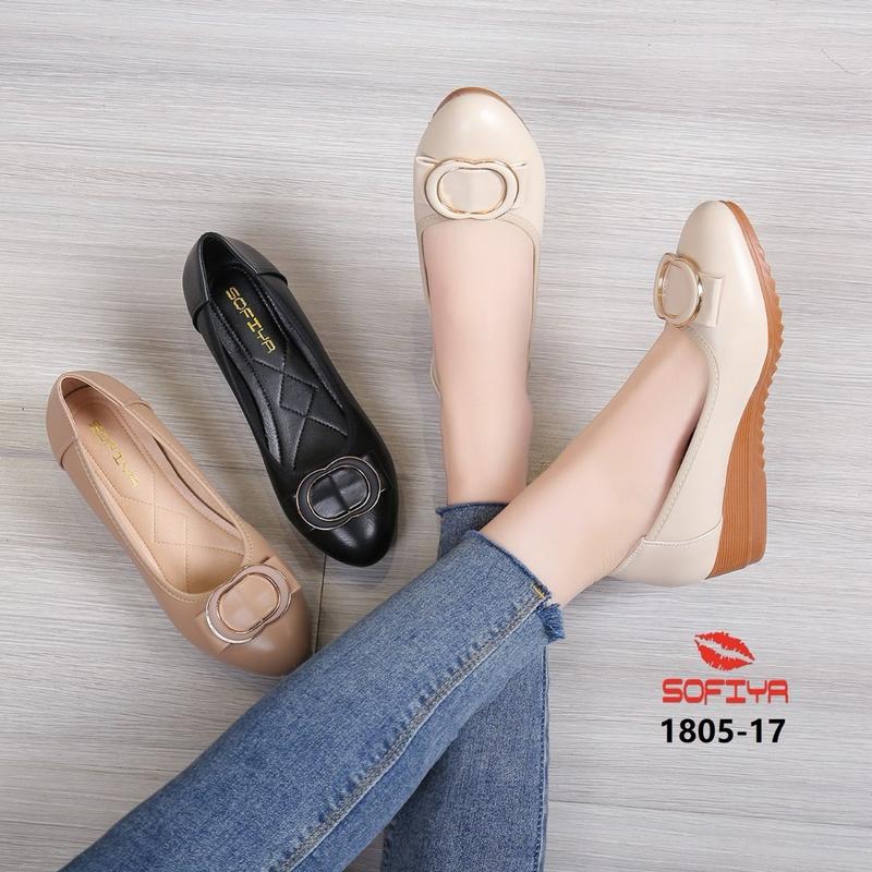 Sepatu Kerja Wanita Sofiya Original 1805 14 - Wedges Sintetis Hitam - Kotak, Safety 0