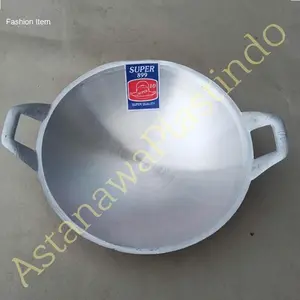 SUPER wajan penggorengan kuali TIGA RODA merk super kuwali cekung alumunium tebal tigaroda ceper anti lengket - SUPER No.10 | best seller