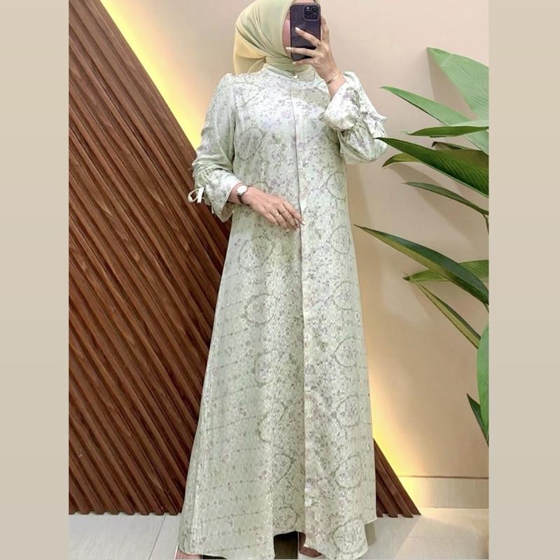 (READY STOK) Mecca Dress Vol 1 bahan viscose jacquard emboss gamis lebaran raya series adem lembut jatuh By Candy Outfitku