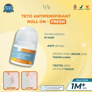 TETO Antiperspirant Bukan Deodorant Roll On Fresh 20ml Mengurangi Keringat & Bau Badan Hingga 10 Hari