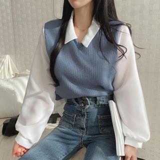 Product Introduction of Uniqueestore BJ1567 Baju Atasan Lengan Panjang Kemeja Rajut Blouse Rib Knitwear Wanita Korean Vintage Style Cod Top Casual Cewek knit Basic 2