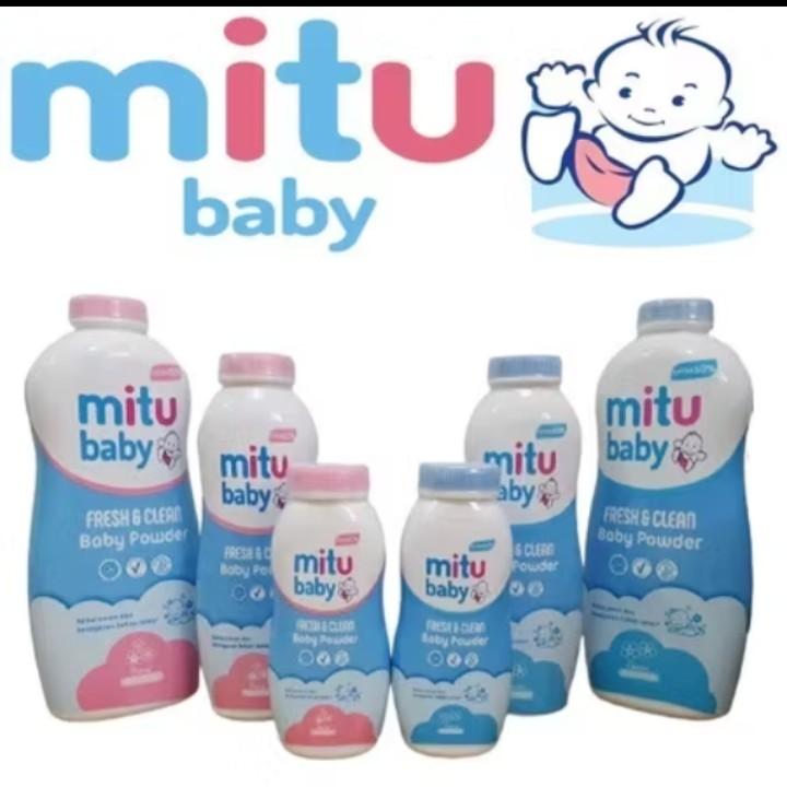 bundling 2pcs mitu baby powder fresh&clean jumbo 150 gr. 5