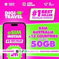 Gambar eSIM Jepang China Hongkong Korea Selatan Thailand Malaysia Australia Kuota Besar Data Internet Roaming Travel | DIGITRAVEL eSIM Asia Australia 13 Negara Kuota Besar Data Roaming Travel - 1GB/7 Hari +TikTok dari DIGITRAVEL Kota Administrasi Jakarta Selatan 1 Tokopedia