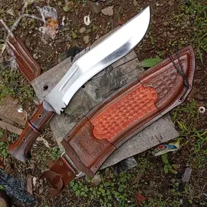 KUKRI OUTDOOR-Pisau Survival Bahan Baja Asli Sarung Kulit Asli  Serbaguna  Desain Eksklusif  Camping