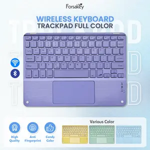 Wireless Keyboard Trackpad Touchpad Warna Macaron Cute Candy Colorfull Set Key Board Portable Tanpa Kabel Untuk Tablet iPad Samsung Huawei Advan Infinix Xiaomi Laptop ( FRS )