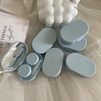 Portable Cute Contact Lens Box Case For Eyes Care Kit Candy Solid Color Softlens Case Kontak Lensa Case Polos Cleaning 5