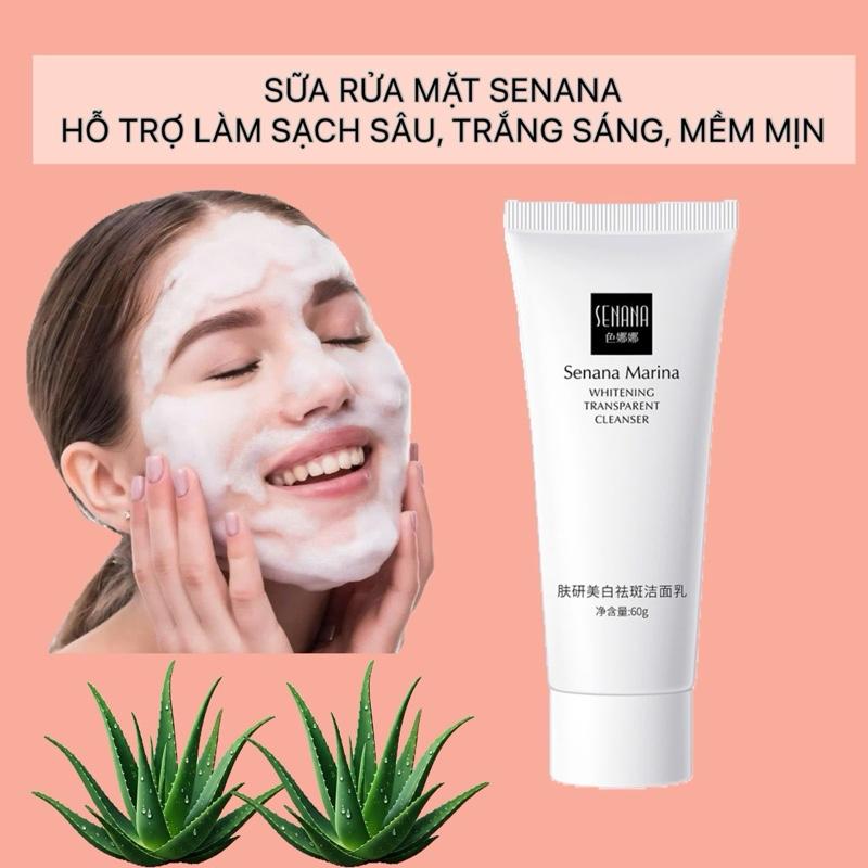  Sữa rửa mặt trắng sáng SENANA hỗ trợ làm sạch sáng da giảm mụn dưỡng ẩm da mặt Skincare Women Nữ 60gram 