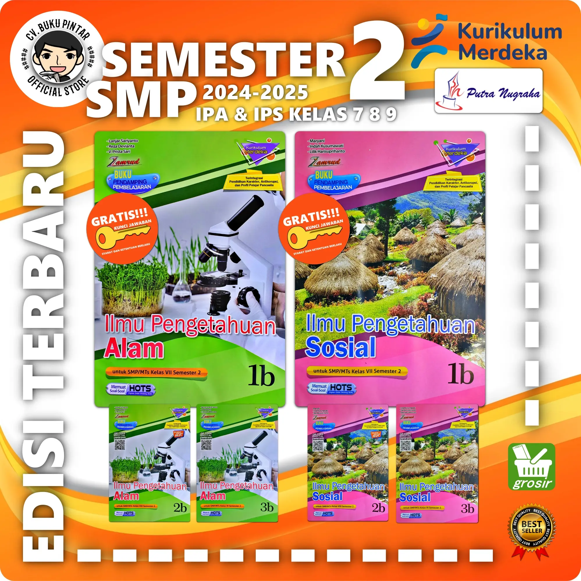 BUKU LKS IPA & IPS SMP KELAS 7 8 9 SEMESTER 2 2024-2025 KURIKULUM MERDEKA | Zamrud PUTRA NUGRAHA