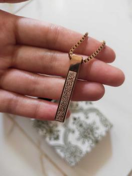 Product Review of Salami Muslim-Hadiah Lebaran Ayatul Kursi Kalung Bar 3D Hadiah Berkah Sehari-Bahan titanium berkualitas tinggi, tidak akan berkarat dan tidak akan memudar-60cmGiftBox|Hadiah Lebaran from S**d 1