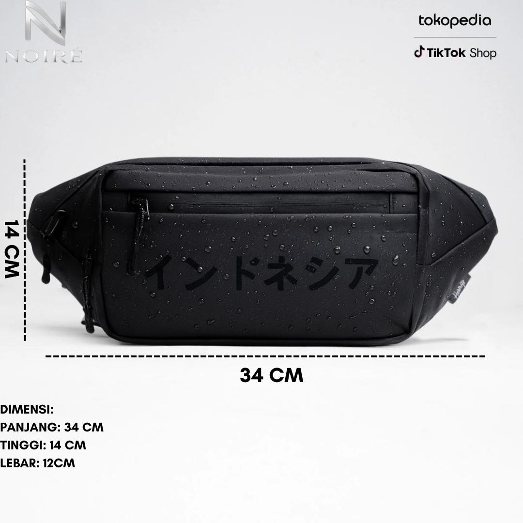 SANJI - Bimo Tas Selempang & Bahu Pria Sanji Original Hitam Pria Waterproof Kualitas Premium Anti Air Cocok untuk Aktivitas Kasual Model Minimalis Praktis