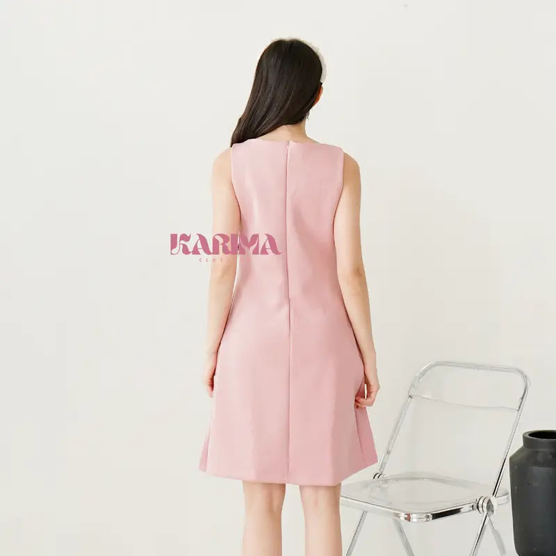 ISABELLE SLEEVELESS DRESS | Dress A-Line / Mini Dress Wanita / Dress Tanpa Lengan / Scuba Dress dress natal 8