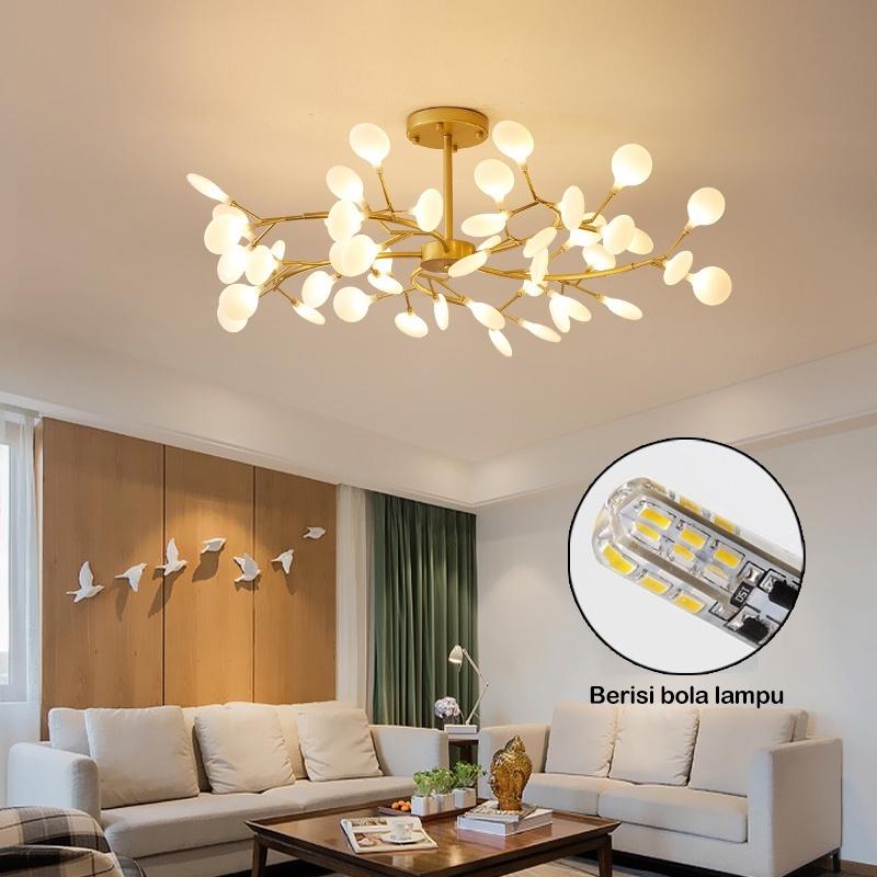【Siap Stok COD】Lampu Hias Gantung Desain Kunangkunang Gaya Modern 18/30 kepala Antik Untuk Ruang Tamu Kamar Ruang Tamu Sederhana 2