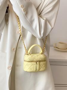 Bolso mini de moda nueva, bolso bandolera casual con cadena metálica, patrón de diamante, caben los cosméticos diarios, bolso de hombro elegante para mujer