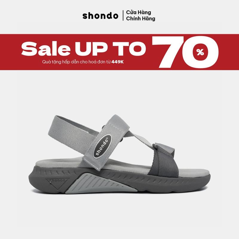 Giày Sandal Nam Nữ F7R Thoải Mái, Nhẹ Êm, Xám Shondo F7R2021