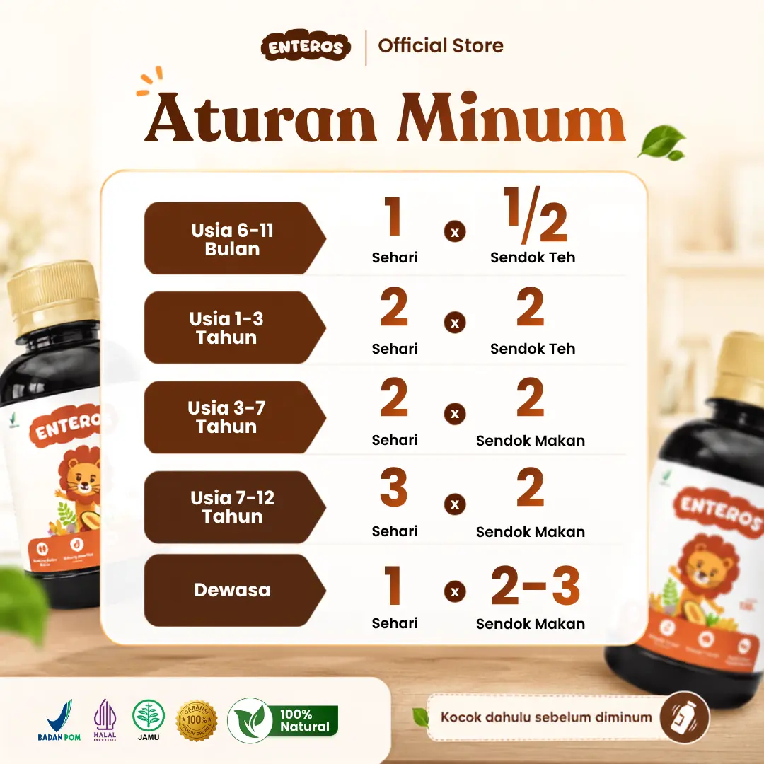 Enteros - Suplemen Nafsu Makan Anak 130ml | Halal & BPOM