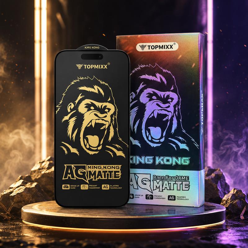 Kính Cường Lực Nhám KingKong TOPMIXX Chống Vân Tay Cho Iphone X XS XR 11 11Pro 11ProMax XSMax 12 12Pro 12 ProMax 13 13Pro 13ProMax 14 14 Pro 14 Pro Max 15 15 Plus 15 Pro 15 ProMax 16 16Plus 16Pro 16ProMax
