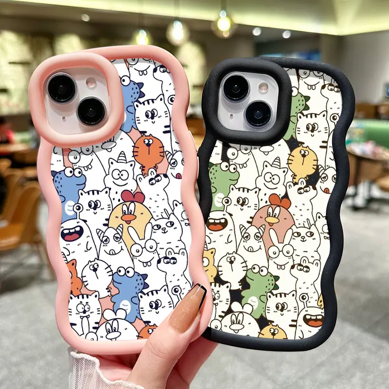 Casing Hp Untuk Realme 5 5i 5s 6i Case pola Hewan lucu Cesing Kasing baru Casing HP lensa kamera Kesing silikon Gelombang Softcase 5