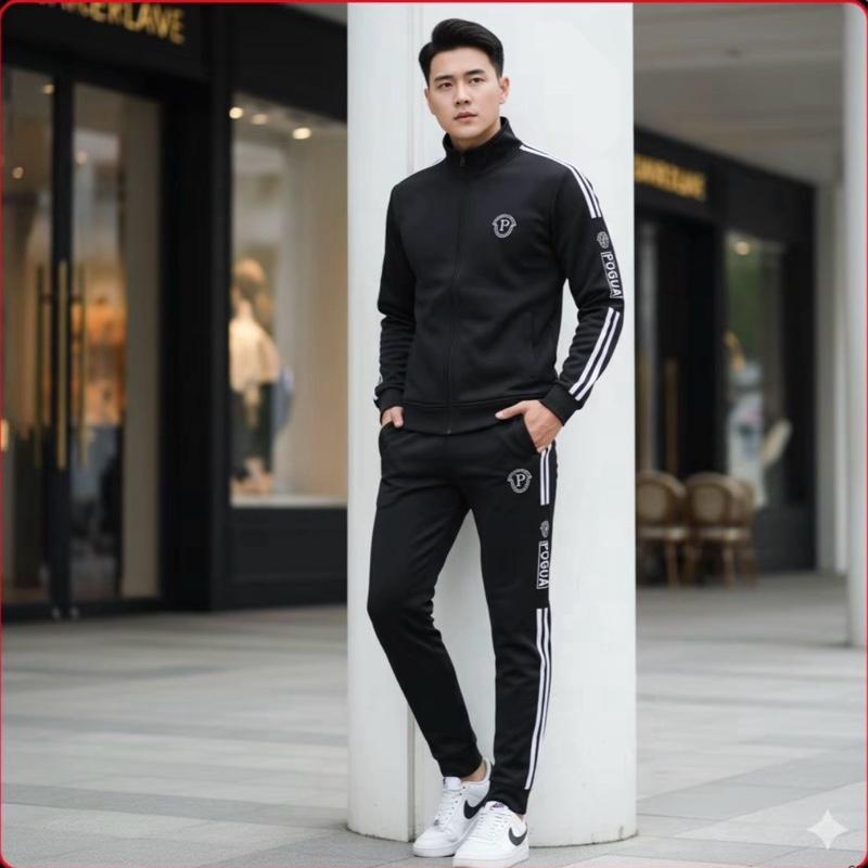  Set bộ đông JULIDOR logo chữ P dài tay phong cách HÀN QUỐC với chất liệu nỉ ép dày dặn ấm áp họa tiết thêu đơn giản dễ mặc trẻ trung sang trọng 