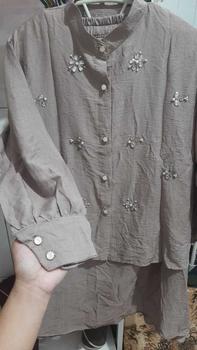Product Review of CLARA One Set Wanita Payet Mewah Linen Setelan Atasan Rok Kekinian from n**_ 1