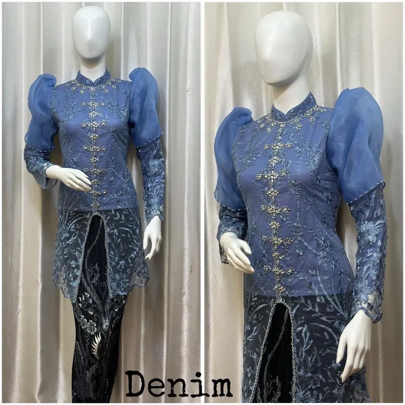 ￼Kebaya Aura Tunik Tille Kerah Sanghai / Kebaya Wisuda / Kebaya Lamaran terbaru 0