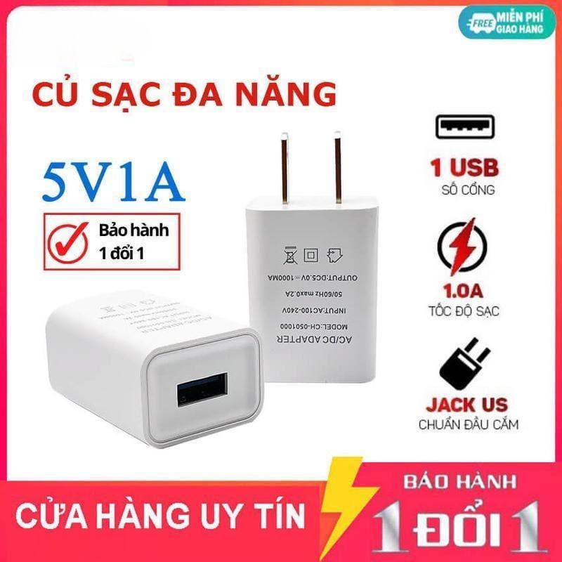 Củ sạc 5V1A cho điện thoại cục sạc cho đèn pin siêu sáng, quạt tích điện nguồn cho các thiết bị điện tử Phụ Kiện