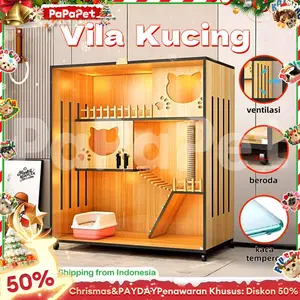 【Promo Natal】Kangdang rumah kucing cat villa kayu tahan gores nyaman mudah dipasang kandang kucing