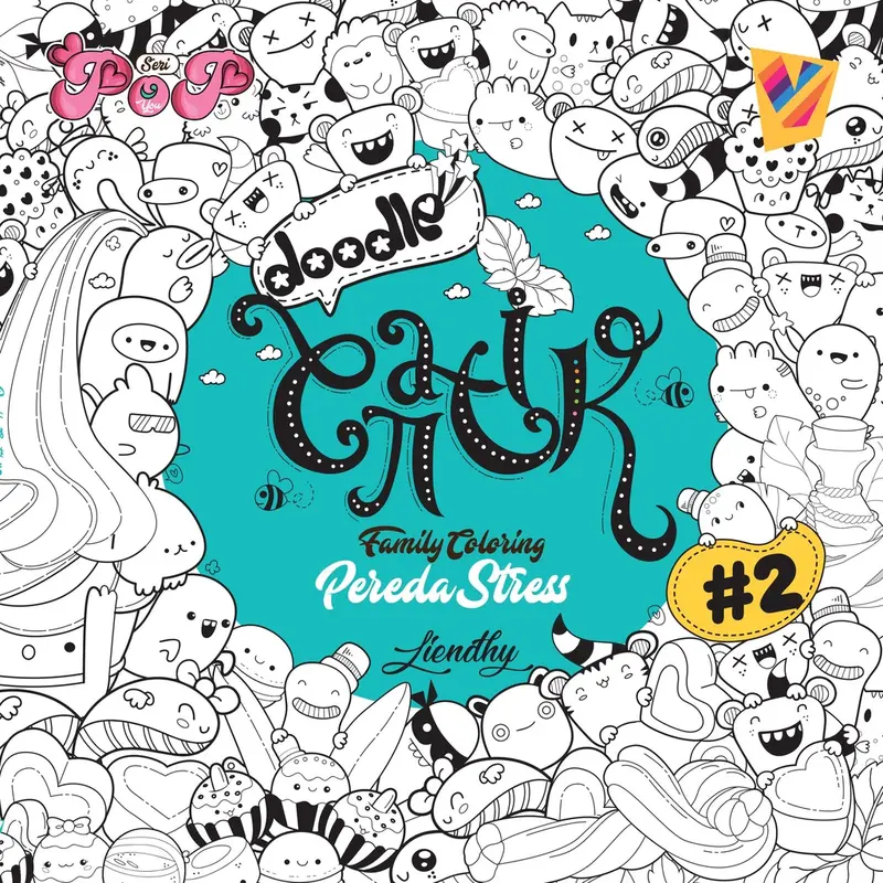 Doodle Cantik 2 Family Coloring Pereda Stress - Seri Pop You - Buku Mewarnai
