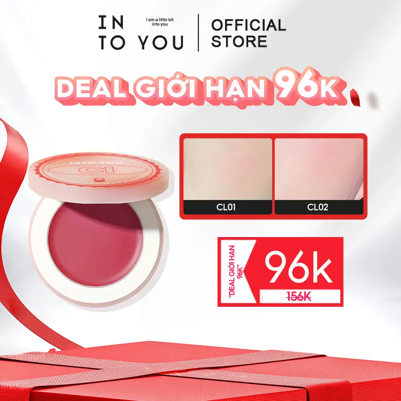 INTO YOU Kem má hồng mở nắp màu sắc matte đơn phấn má  Trang Điểm 4g