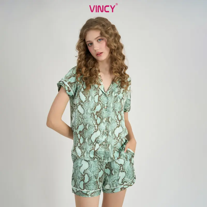 Bộ Quần Áo Short Satin Nữ Vincy BSS108W22 5