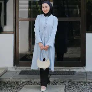 Shenina Long Tunik Polos Lebaran/Outer Polos/ Tunik Outer Jumbo/ Korean