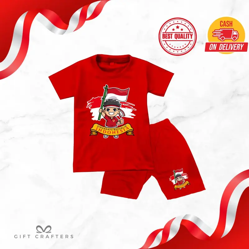 Setelan Anak 17 Agustus Umur 1 - 10 tahun / Setelan Kemerdekaan Indonesia Acara Pawai Dirgahayu 79 5