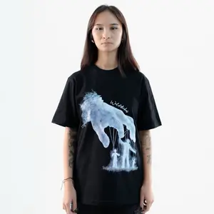 WRLD STUDIOS T-Shirt NO ONE CONTROL ME - Kaos Regular Fit Lengan Pendek Hitam 100% Cotton Combed 20s (200-210 GSM) Baju Grapich Tee Streetwear Unisex Pria dan Wanita