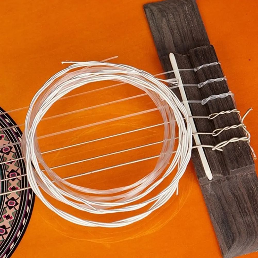 Guitar Strings Silver Strings Transparent 1 Set 6 Pcs/set High Quality