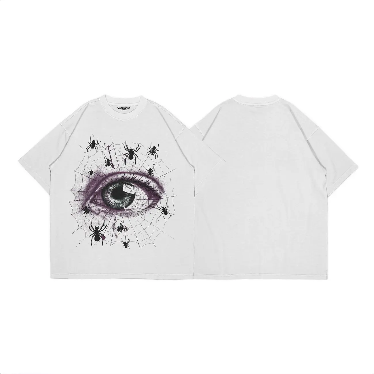 WRLD STUDIOS EYE TRAP - Kaos Regular Fit Lengan Pendek 100% Cotton Combed 20s (200-210 GSM) Reguler Grapich Tee Streetwear Unisex Pria dan Wanita