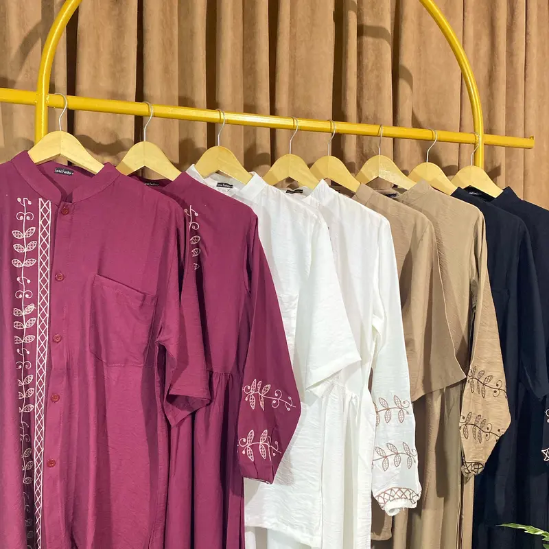 NAZUWA Couple Pasangan Dress Sarimbit Wanita pria polo linen 5