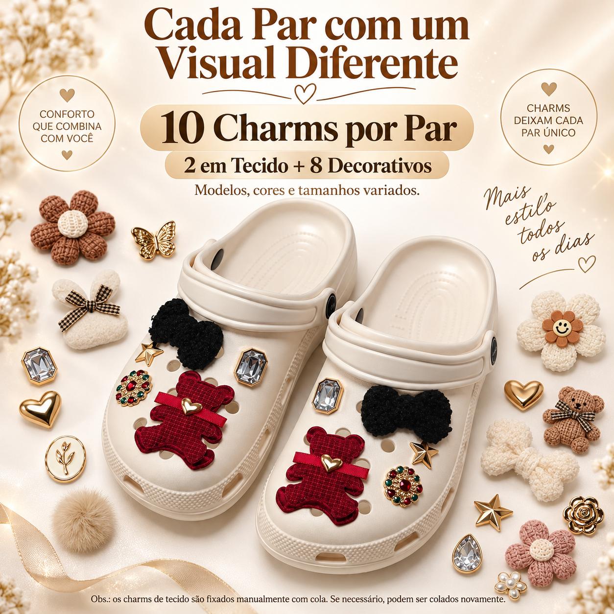 Babuche feminina EVA cor Rosa com charms — foto 8
