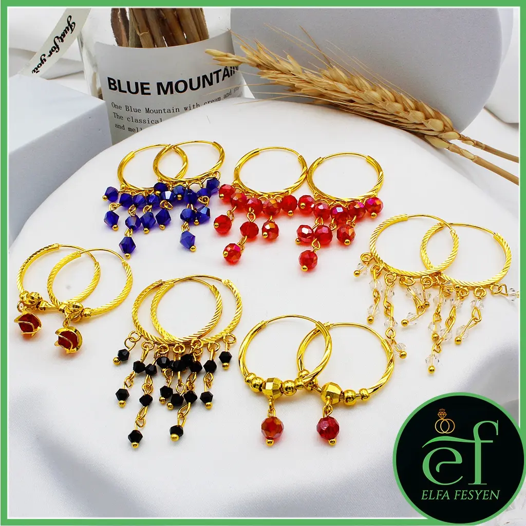 Emas Korea Earring - Subang Emas orea Crystal Dewasa Wanita (EE229)EE230)(EE231)(EE232)(EE234)(EE235)