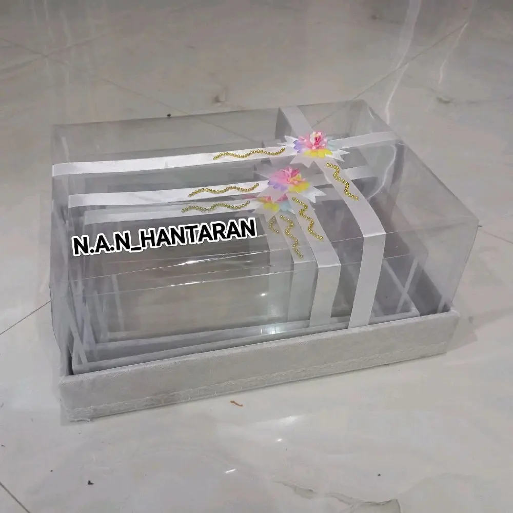KOTAK SESERAHAN PERNIKAHAN LENGKAP TUTUP MIKA ISI 4 PCS MODEL PITA