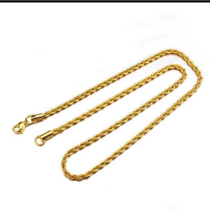 KALUNG TAMBANG TITANIUM PRIA WANITA GOLD AKSESORIS PRIA TITANIUM ASLI 2