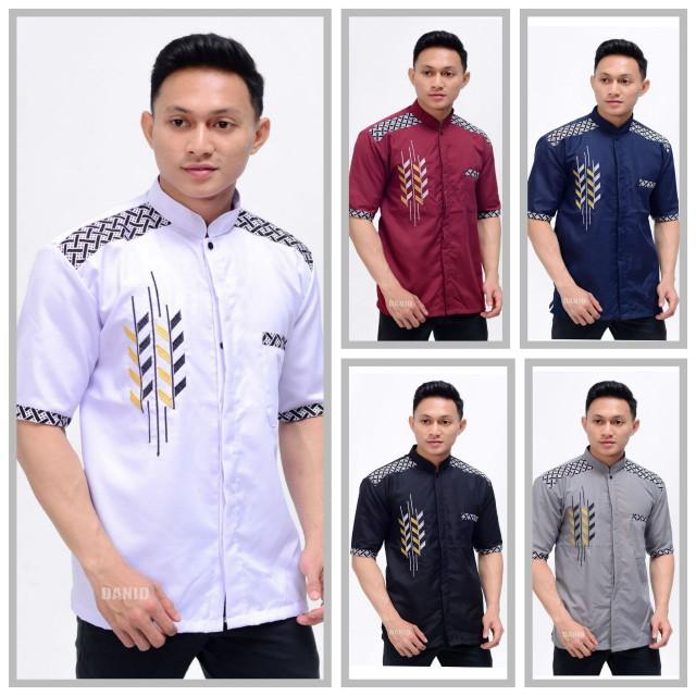 Baju Koko Batik Bordir Seragam Lengan Pendek ukuran Big Size M L XL XXL XXXL Baju Koko Batik Bordir Seragam Lengan Pendek ukuran Big Size M L XL XXL XXXL