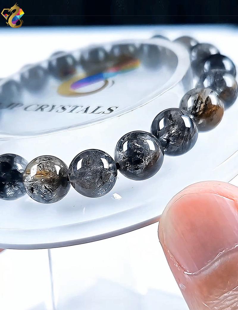 Product Introduction of Collection Grade Rare Black Devilish Herkimer Diamond Bracelet 9