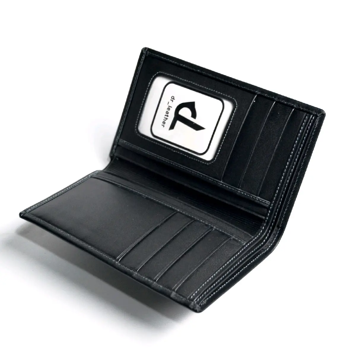 dr_leather - Dompet Lipat 3/4 Pria Wanita Kulit Sapi Asli Garut 100% Elegan dengan 7 Slot Kartu dan 2 Ruang Penyimpanan Uang Kertas dom pet