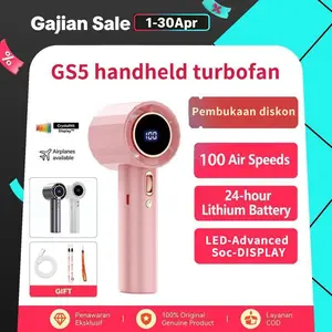 [DayaHidup]Kipas Angin Portabel Mini 2025 dengan Kecepatan Angin Tinggi dan Rendah, Hemat Energi, Pengisian Daya USB, Baterai 5000mAh, Pengaturan Angin Kencang, Layar LED Cerdas, Cocok untuk Perjalanan Luar Ruangan, Berkemah, dan Makeup GS5 kipas