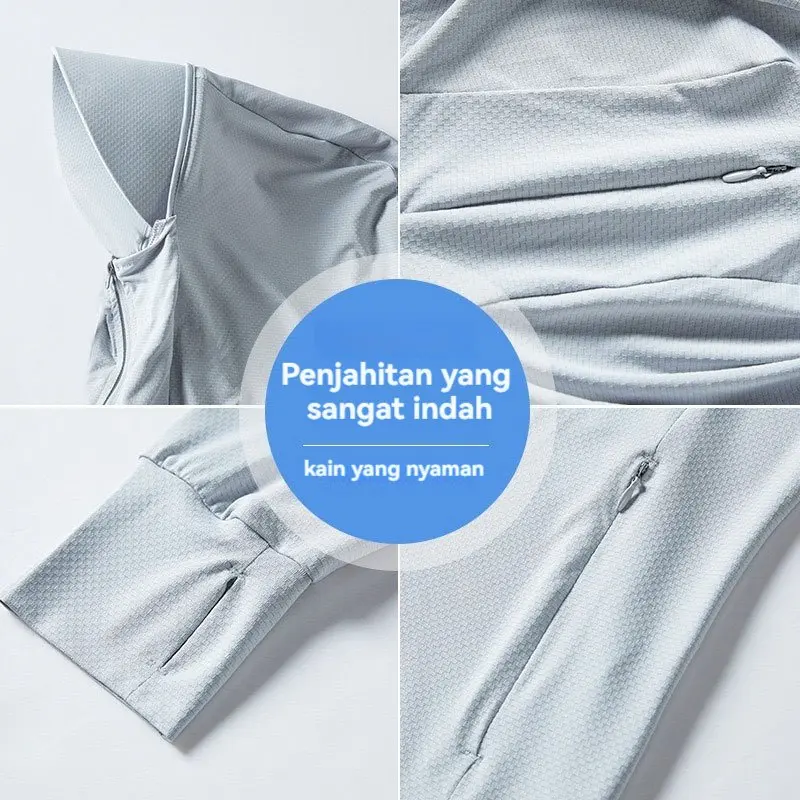 Bailey Jaket Hoodie Wanita Pelindung Sinar UV Premium Breathable Comfortable UPF50+ Olahraga Wanita Jaket 4