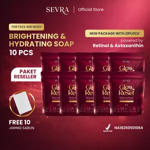 [PAKET RESELLER] SEVRA Glow Reset Brightening & Hydrating Soap 10x50gr | Kombinasi Niacinamide, Retinol, & Astaxanthin | Sabun Pencerah Badan & Wajah
