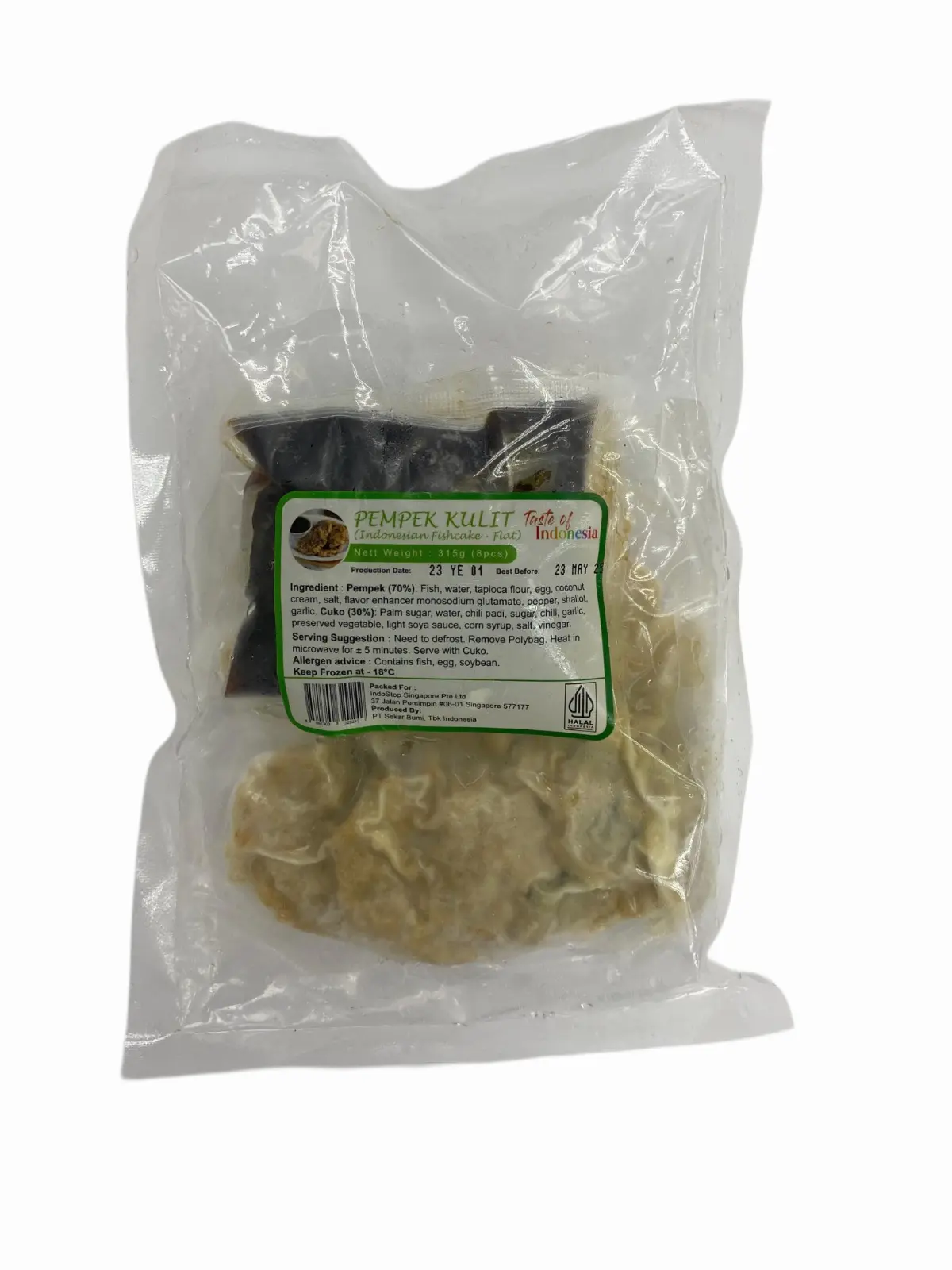 Taste of Indonesia (T.O.I) Pempek Kulit (Flat) 315g (8 Pcs)
