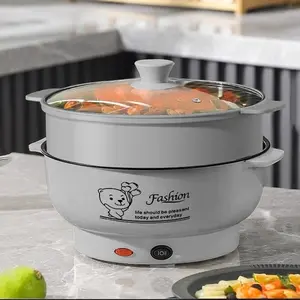 Panci Listrik Multifungsi Free kukusan / Steamer Plastik Lapis Keramik Anti Lengket Teflon cooking pot Panci Listrik Air