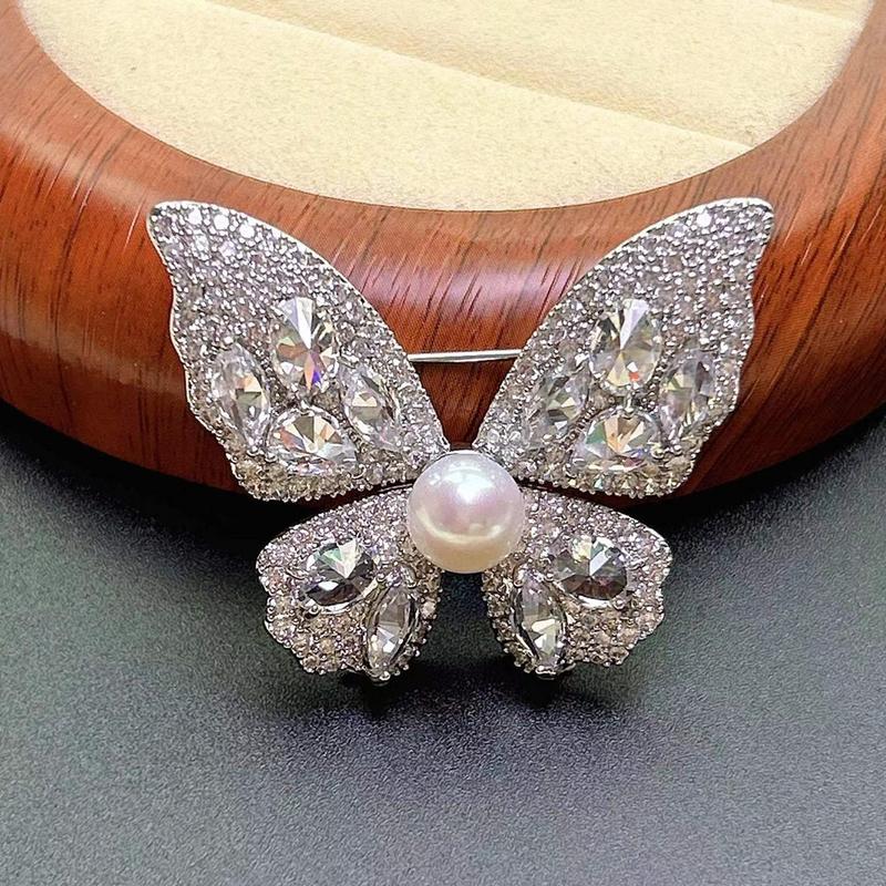 Product Introduction of Round freshwater real pearl handmade brooch for women paired with jewelry Daily 4