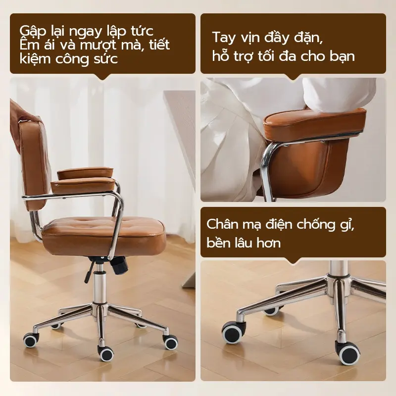 Ghế xoay văn phòng Xpanse 005 Da sáp chống nước chống trầy xước, Đệm ngồi latex êm ái | ghế làm việc |  ghế tựa lưng | BigBuy360 - bigbuy360.vn